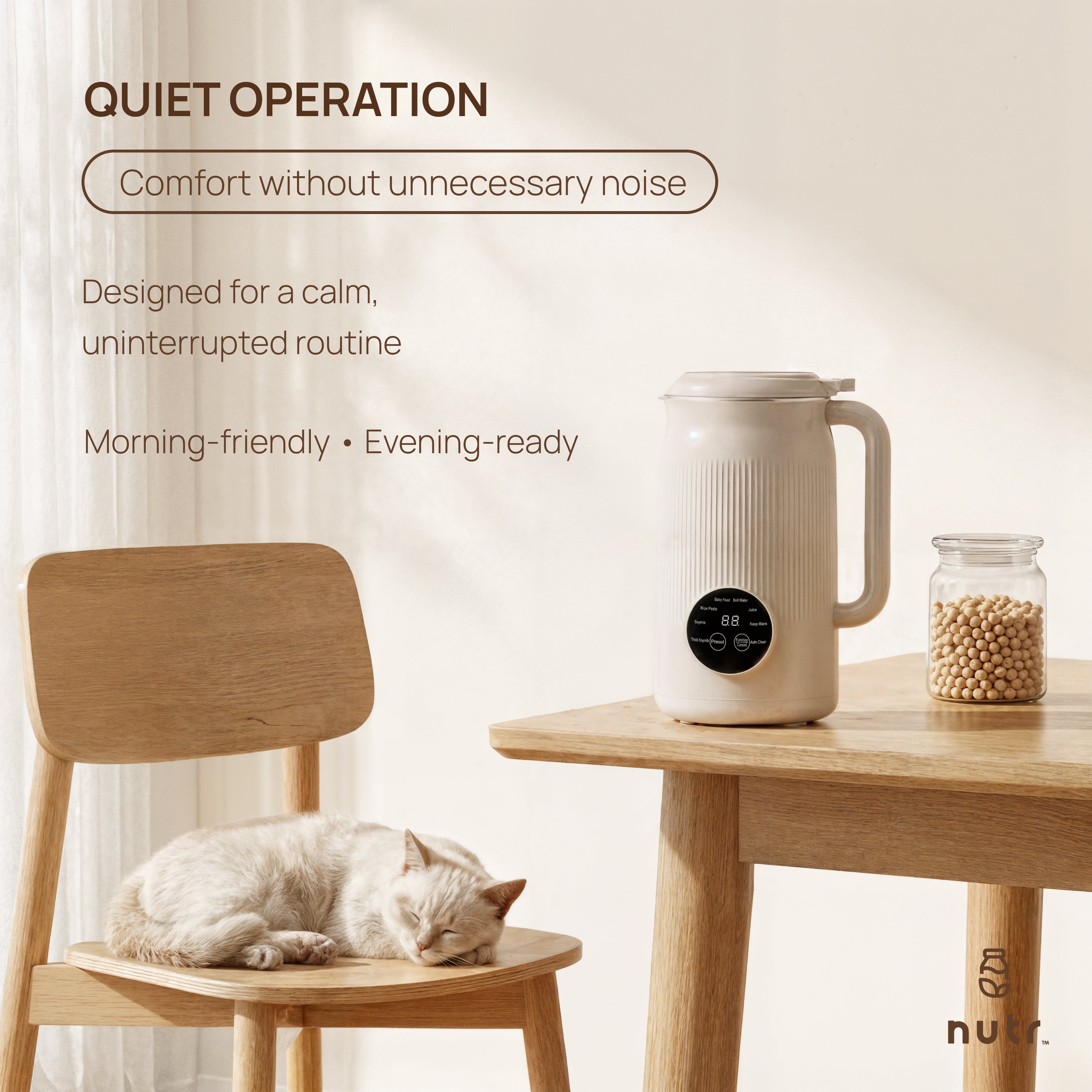 Plant-Based Milk Maker 1200ml – Automatic Soy, Rice & Bean Milk Machine