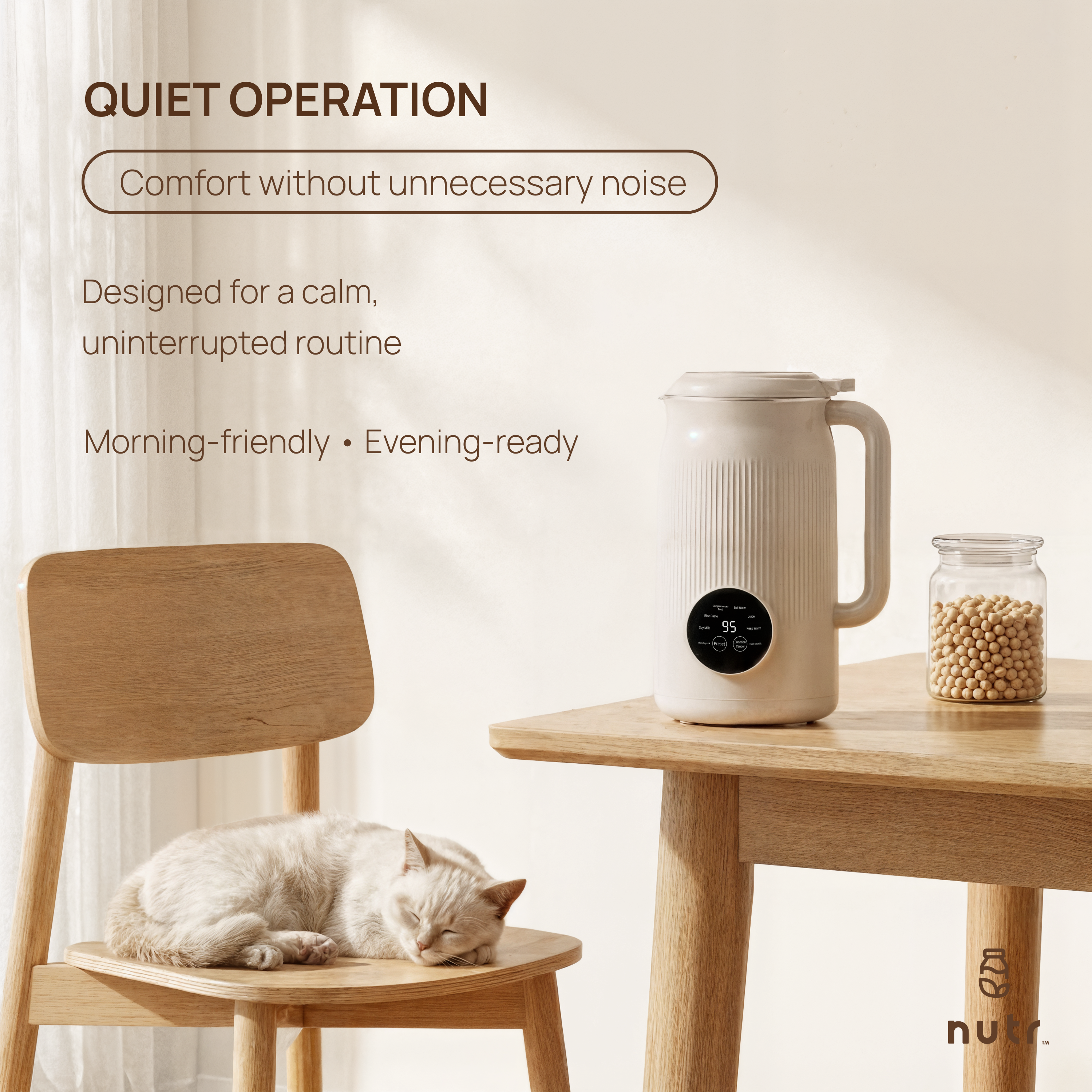 Plant-Based Milk Maker 1200ml – Automatic Soy, Rice & Bean Milk Machine