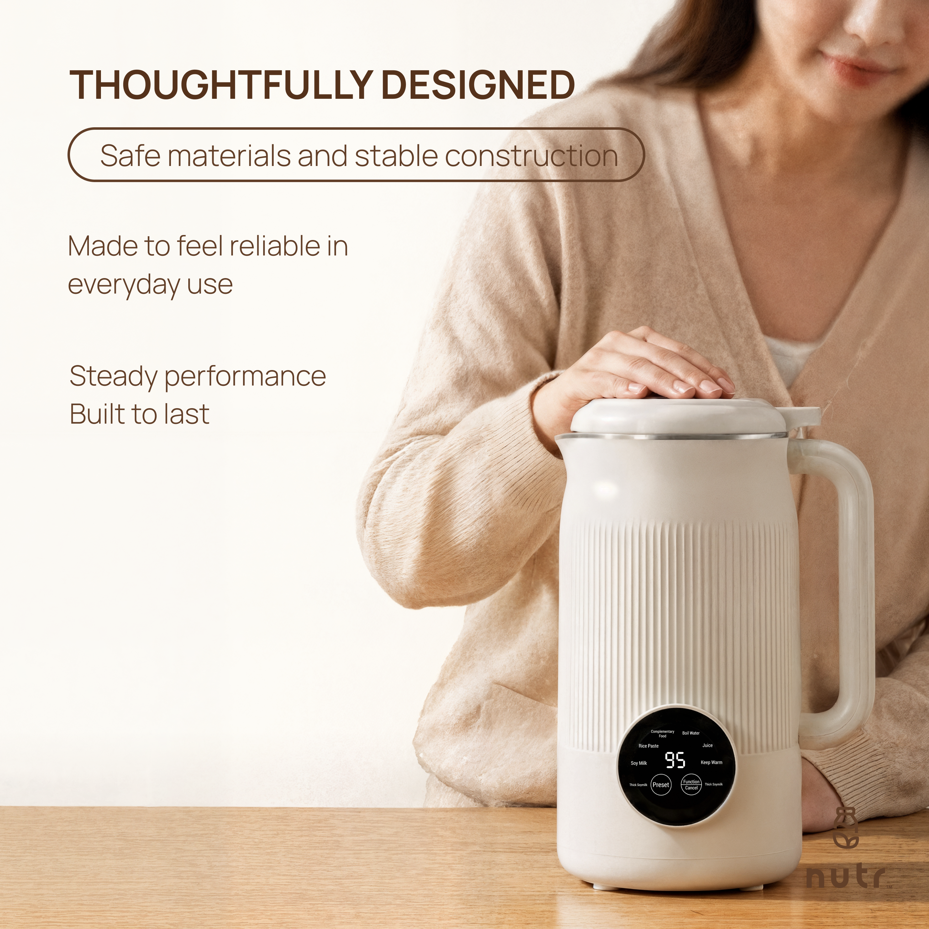 Plant-Based Milk Maker 1200ml – Automatic Soy, Rice & Bean Milk Machine