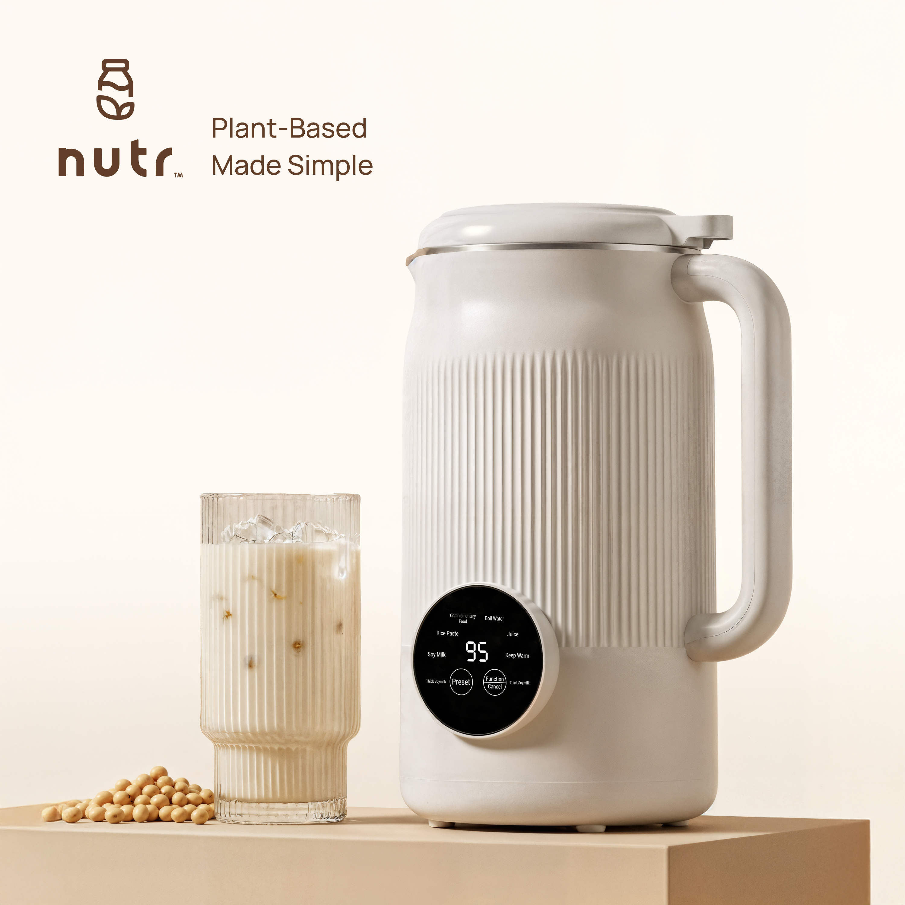 Plant-Based Milk Maker 1200ml – Automatic Soy, Rice & Bean Milk Machine