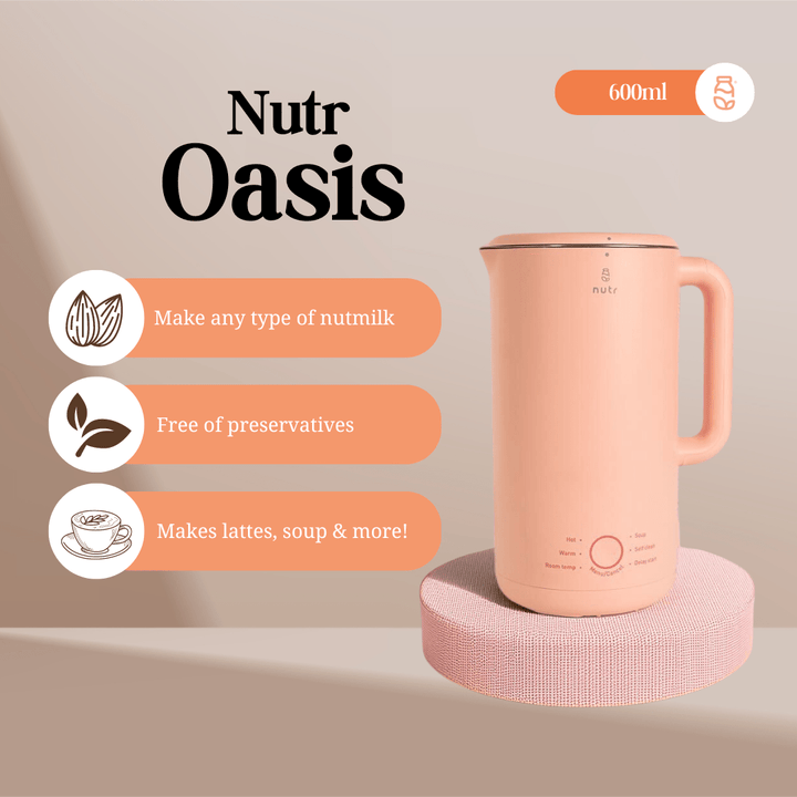 Nutr Oasis - Nut Milk Maker(Family Size) 600ml - Blush - Nutr